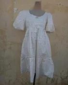 楹 ~ 正品 La Feta 米色 澎袖 傘型娃娃洋裝 size: 38