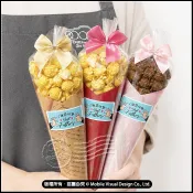 父親節禮贈品 父親節快樂單支爆米花花束(甜筒型包裝) 4色可挑 節日送禮 創意小物 拍照道具 驚喜禮物