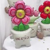 14 英寸盆栽底座鮮花氣球兒童生日裝飾鋁箔派對用品節日派對需要裝飾週年派對用品活動 DIY