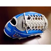 {圓圓小舖} 美規Wilson A2000威爾森棒壘球雙夾條外野T網擋手套藍色灰色 PF92 輕量化設計 棒壘球手套