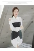 日韓服飾*OL系假兩件式連身裙＊韓國連線＊*現貨*優雅女神款*原價600-特價499**3s潮流屋