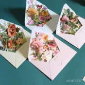 【賀卡】創意3D立體花朵賀卡高級感祝福生日感謝感恩送朋友手寫禮物卡片 MIG3