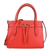 展示品 KATE SPADE TOUJOURS 金屬雙黑桃LOGO設計荔枝紋牛皮手提斜背包(中/紅)
