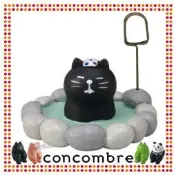 日本Decole concombre 加藤真治療癒商品新年快樂黑貓露天風呂留言夾 組