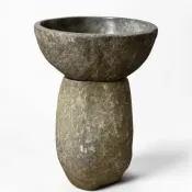 (店+)【石意景觀石材】溪石洗手砵組★大地風格 原石 淺盆 石缽 盆器 洗手盆 水缸 戶外風格 庭園造景