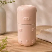 (店+)【蕉蕉購物】嘿豬豬快客杯(旅行茶杯套組 陶瓷茶具 一壺雙杯 濾茶杯 泡茶杯 辦公室 居家 露營)