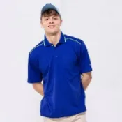SASAKI 來自日本運動休閒領導品牌長效性吸排功能POLO休閒短衫(義大利藍/螢光綠)/8240116