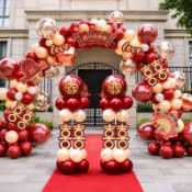 婚禮氣球拱門架註水底座可拆卸結婚開業慶典布置裝飾立柱氣球 WPIH