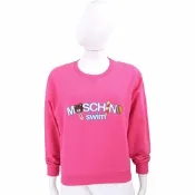MOSCHINO Swim Bear 冰棒熊字母桃紅色棉質運動衫 大學T