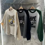 【 🐻熊熊愛上蘋果 】 🆕️ 最新秋冬 AAPE 植絨大LOGO 大學T