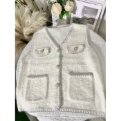 Girlyes 602052 銀白雪貂毛衣背心丨3color丨