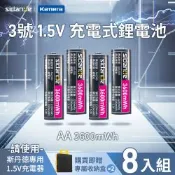 (8入3/4號) Sidande 斯丹德 1.5V 充電式鋰電池 AAA 1300mWh AA3600mWh (需使用專用充電器) AAA361 AA1000