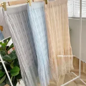 協貿國際日用品生活4館 半身裙夏季薄款夢幻蕾絲拼接不規則下擺修身顯瘦高腰小個子裙子 A