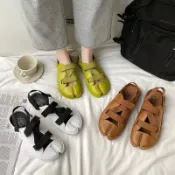 還不晚 夏季新款情侶豬豬涼鞋女男不露脚趾厚底日常百搭二趾鞋休閑潮流涼鞋