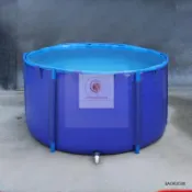 宝睿∣圓形帆布魚池 加厚折疊養殖錦鯉水池帶支架 家用大型養魚池 防水布 帆布魚池 養殖水池 家用蓄水池 簡易魚池