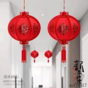 新年裝飾品燈籠批發過年掛件室內商場紅燈籠春節裝飾福字宮燈掛飾