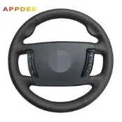 臺灣現貨BMW 手縫黑色人造皮革方向盤套適用於寶馬 E65 E66 2001 2002 2003 2004 2005 2