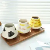 全球選品1館 生活百貨 手繪釉下彩貓紋陶瓷咖啡杯手沖品鑑杯聞香杯可愛陶瓷杯伴手禮品