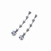 【米蘭精品】現貨+預購 莫桑鑽耳環925純銀耳針(1ct八心八箭長款聖誕節情人節生日交換禮物女飾品73yk58)
