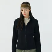 【PONY】奧粒絨立領外套 保暖中層衣 柔軟舒適 休閒夾克 合身版型 女 黑