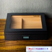 【12H速發】魯賓斯基雪茄保濕盒 雪茄收納盒 雪茄盒 雪茄箱 大視窗雪松木內襯迷你便攜鋼琴漆雪茄盒