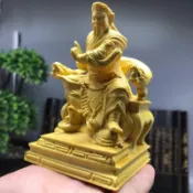 ✨限時殺價/桃園發貨✨黃楊木雕玄天上帝佛堂神像坐龍椅擺件 天尊真武大帝汽車擺件家居ins風韓國✨免運✨