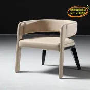【台灣現貨】設計師輕奢實木餐椅簡約家用別墅餐廳高檔圍椅帶扶手椅子書椅