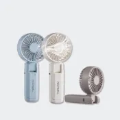 (店+)【YUANREN 原人購物】手持電風扇 掛脖風扇 手持風扇 雙葉片 摺疊風扇 電風扇 隨身風扇 風扇 小風扇 小電風扇 雙葉片風扇 隨身