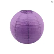 圓形紙燈籠 20cm 深紫色