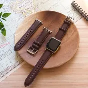 【出清福利品】義大利真皮手工錶帶 深咖色  APPLE /Garmin/22mm