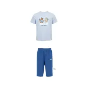 (店+)【adidas 愛迪達】KG5921 adidas休閒運動套裝 IN GFX 圓領套頭舒適短袖 兒童款
