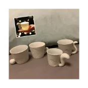(店+)CHENset K107 日本 森林 童趣動物 透光 小兔  馬克杯 小馬 立體尾巴 蠟燭杯 松鼠 陶瓷 貓咪 咖啡杯