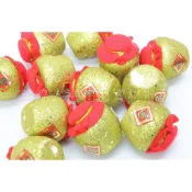 【芊綠人造花藝資材批發】台製 12入 5.5公分 金蔥保麗龍酒甕 新年 春節 組合盆栽 開運竹 銀柳 金錢樹 吊飾 配件