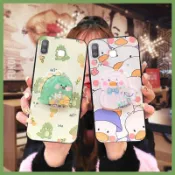動漫質感三星Galaxy A9 Star/A8 Star/SM-G8850手機殼旋轉潮流情侶軟殼個性防塵流沙可愛支架