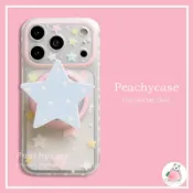 彩色 Polka Dot Star Kickstand 啞光手機殼兼容 iPhone 17 16 15 14 Pro M