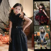 X射線 精緻禮品 兒童鬼類服裝，星期三 wednesday 巫婆 鬼新娘 女鬼 吸血鬼 萬聖節 萬聖裝扮 變裝，X射線【W380019】