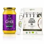 特級草飼牛無水奶油 500ml / 瓶 + 有機特級初榨椰子油 隨身包 30包 / 盒