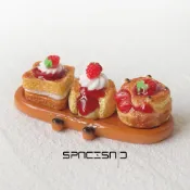 🍓恆星草莓正當季 ꔛ 迷你 袖珍 麵包 蛋糕 甜點 模型 微景觀 微型建築 模型屋 下午茶 餐廳 微縮 盒玩 食玩 扭蛋