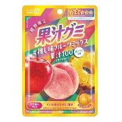 【江戶物語】meiji 明治 3味綜合果汁軟糖 47g 水蜜桃/鳳梨/蘋果風味 QQ軟糖 水果造型軟糖 日本原裝進口