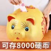 三木優選 存錢筒 存錢罐金豬大人用不可取家用兒童儲蓄只進不出大容量創意儲錢金牛