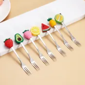 6pc Stainless Steel Tableware Fruit Fork Coffee Spoon Teaspo