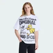 【adidas 愛迪達】Duck Gfx Tee 男女 T恤 運動上衣 休閒短袖 亞版 純棉 印花 白(KG6439)