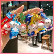 Hello Kittty鑰匙圈吊飾 卡通可愛kt貓鑰匙扣 時尚背包掛飾 汽車鑰匙鏈吊飾 娃娃機吊飾批發 情侶閨蜜禮物