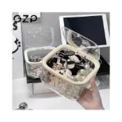 (店+)【滿怡甄選】【GZP】按壓式收納盒翻蓋發繩髮飾透明收納大容量兒童發繩桌面收納盒