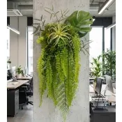 【HUGO DECO 榆果傢飾】蕨類植物空氣鳳梨植物框飾(擬真植栽/擬真植物/電箱佈置/居家佈置/壁面裝飾)