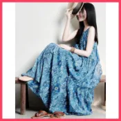 【夢見】碎花洋装 | 日系文青棉質露背細肩帶 | 長洋裝 | 度假風 | 顯瘦寬鬆