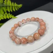 精品天然珊瑚玉手串冰潤高瓷橘粉檸檬花鳳尾紋疊戴單圈女百搭11mm