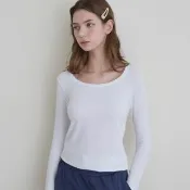 【GIORDANO 佐丹奴】女裝圓領極暖衣 G-WARMER系列(01 標誌白)