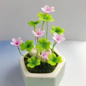 冷瓷土/黏土花藝-幸運草小盆栽/送禮