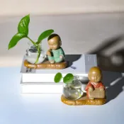 協貿國際日用品生活5館 水仙盆陶瓷水培銅錢草睡蓮一葉蓮碗蓮金錢草水植物養盆茶道茶筒K